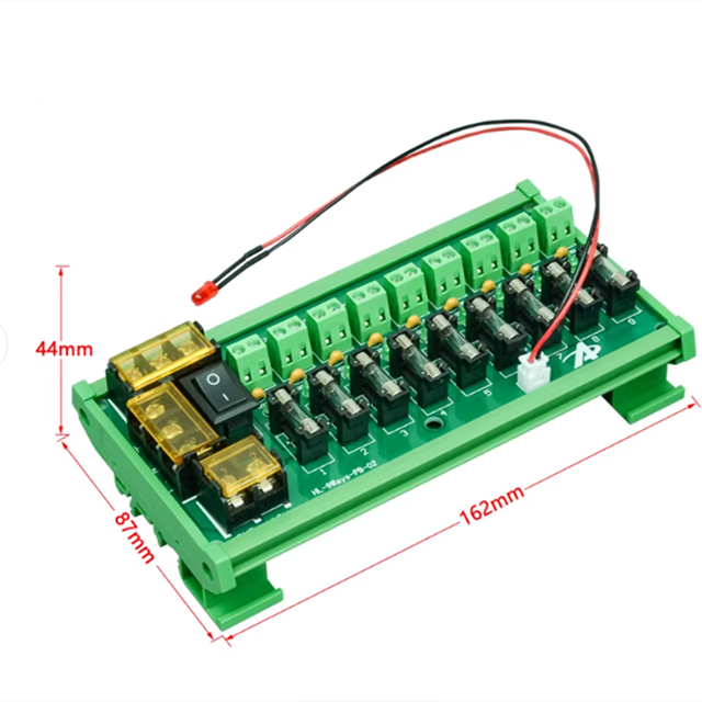 5V-12V-24V 30A DC Power Distribution Switching Power Supply Splitter Board 9/18/20 Way Terminal Block Monitoring Fuse Tube