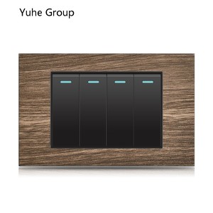 แผงอลูมิเนียมขัดเงา แผงสัมผัสอเมริกันสแตนดาร์ด 118 มม. สวิตช์เต้ารับติดผนังแบบชาร์จเร็ว ทนทาน - Product Image 4