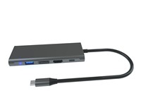 Hub USB-C 6-en-1 en alliage d'aluminium de haute qualité OEM, station d'accueil multiport 4K USB 3.0 PD DP Mini pour adaptateur de charge pour MacBook