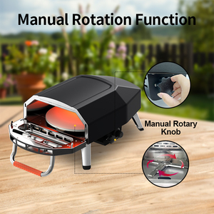 Thậm Chí nướng ngoài trời nhà nướng sử dụng <span class=keywords><strong>gas</strong></span> xoay lò nướng bánh pizza với đá - Product Image 3