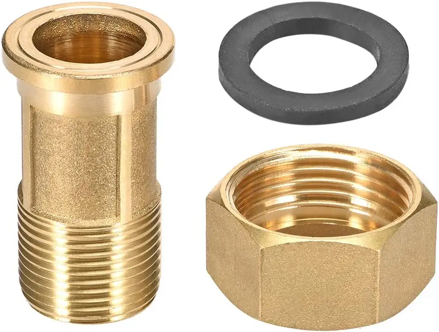 ISO9001 Water meter coupling fittings Thread Copper Union Connector with brass material