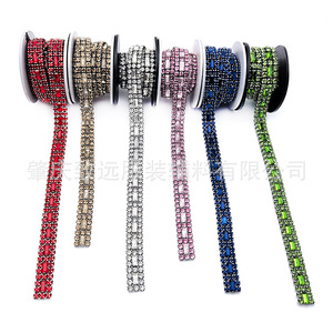 Cadena de diamantes de imitación de 5 mm con cuentas rectangulares de vidrio para accesorios de joyería DIY, sombreros, correas de hombro, cordones de zapatos, cinturones y bolsos. - Product Image 4