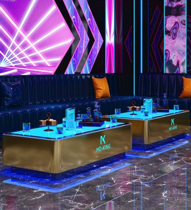 โต๊ะกระจกนิรภัยทำจากสเตนเลสโต๊ะไฟ LED สำหรับไนท์คลับเต้นรำบาร์สั่งทำโลโก้ได้ตามต้องการ - Product Image 6