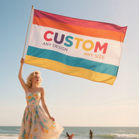 Drapeau publicitaire personnalisé 3x5 pieds pour extérieur, double face, en toile, avec œillets en laiton, bannière vierge pour sublimation de logo
