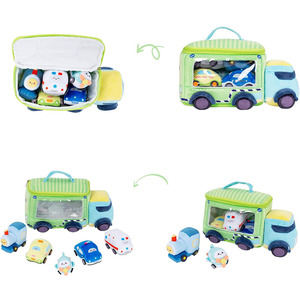 Regali da bambino i miei primi giocattoli morbidi per auto sensoriali di peluche set da gioco imbottito presenta Squeaker campana che suona bambole giocattoli sensoriali per bambini - Product Image 4