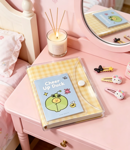 Carnet à feuilles mobiles transparent à grille jaune, style frais et mignon, personnalisable en gros pour les papeteries étudiantes - Product Image 1