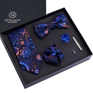 Yili – ensemble de 5 pièces pour cadeau de <span class=keywords><strong>mariage</strong></span> pour marié, ensemble de cravate avec nœud papillon et poche carrée pour <span class=keywords><strong>homme</strong></span> - Product Image 1