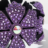 Serre-tête fleuri gravé de diamants, style vintage européen et américain, accessoire de cheveux haut de gamme pour événements formels