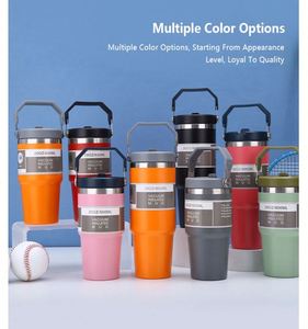 Botella de Agua de Viaje con Logotipo Personalizado, Taza de Acero Inoxidable de 20oz/30oz, Termo con Pajita Abatible y Asa - Product Image 6