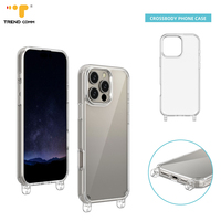 Coque de téléphone mobile transparente anti-choc de luxe originale avec protection d'écran et trous pour sangle pour iPhone 14/16/XR/Max/Pro Max