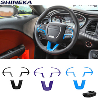 Accessoires d'intérieur de voiture de haute qualité décoration de garniture de volant ABS pour Dodge Challenger 15 + pour chargeur 15 + pour Durango14 +
