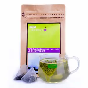 China Famoso Chá CN padrão de Qualidade Premium Chá Verde Folhas Soltas Pirâmide Saquinhos de Chá Bi Luo Chun Chá Verde