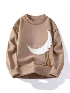 Maglione lavorato a <span class=keywords><strong>maglia</strong></span> a righe <span class=keywords><strong>lune</strong></span> maglione Casual da uomo maglieria maschile nuovi maglioni autunnali - Product Image 5