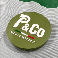Papan Tanda LED Huruf Saluran 3D Frontlit Backlit dengan Logo Akrilik Kustom Bercahaya untuk Restoran dan Toko