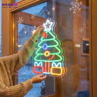 Neon-Weihnachtsschild LED-Fensterdekoration Frohe Weihnachten Baum Weihnachtsbeleuchtung für Zuhause Party Outdoor Festival Dekoration USB-betrieben