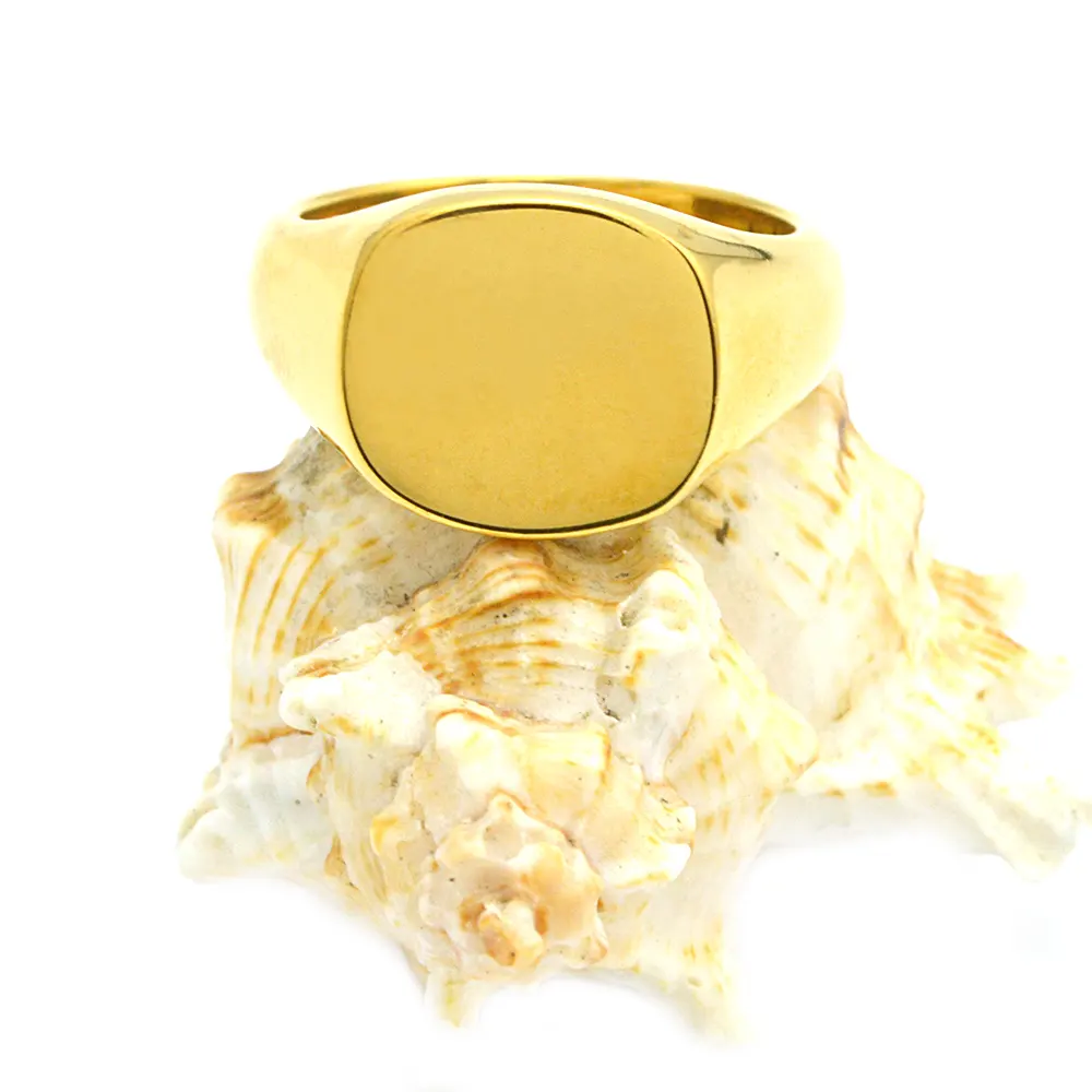 Custom Men signet ring women gold 18K Solid signet Ring gold ring