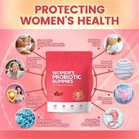 Gummies Probiotiques pour Femmes Adultes 5 Milliards de UFC Saveur Canneberge 60 Unités Véganes Sans Sucre Antioxydants Énergisants Prébiotiques
