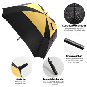 6268 Inch Vented square <b>Umbrella</b> Windproof Auto Open Double Canopy Oversized Stick <b>Umbrella</b> Commercial <b>Umbrella</b> Withstand Wind - Product Image 1