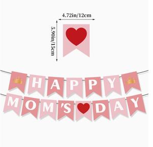 DAMAI Love Mother's Day Customizable Party Decorations for Valentine's Day With Paper Bunting Banner & Cake Toppers <b>Balloons</b> Set - Product Image 2