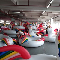Bouée gonflable personnalisée licorne quatre places, grande flotteuse aquatique, jouet de piscine extérieur en PVC 350x310x200cm