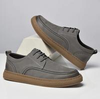 Chaussures décontractées d'extérieur en cuir pour hommes, vêtements de travail de couche supérieure en cuir à coupe basse au printemps, chaussures simples