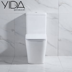 YIDA <span class=keywords><strong>WC</strong></span> moderne en céramique à double chasse, sans bride, norme européenne, avec <span class=keywords><strong>abattant</strong></span> à fermeture douce, disponible en sortie P et sortie S - Product Image 3