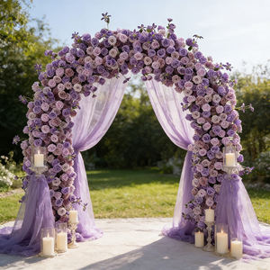 Wedding Entrance Decoration Luxury <b>Large</b> Size purple Flowers Arch Wedding Decor Artificial Flower Arch Arrangement - Product Image 3