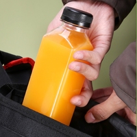 Botellas de Plástico Cuadradas Desechables de 60 ml (32 oz) para Bebidas, con Logotipo Personalizado, para Deportes al Aire Libre, con Tapa a Prueba de Manipulación, para Jugos y Bebidas
