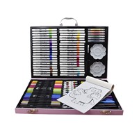 Ensemble de dessin pour étudiants 113 pièces, stylos à eau chinois, boîte cadeau en bois, marqueurs acryliques, fournitures de papeterie, pinceaux de peinture colorés