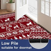 Tapis de Noël nordique en forme de renne, grand, rouge, lavable, antidérapant, pour entrée, salon, décoration de fêtes