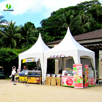Tenda Pameran Jus Buah Komersial Luar Ruangan PVC 30x120m Merek SUPERB Model LS30/4.0-5 Tahan Air Tahan Api Semua Musim