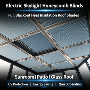 Persianas Verticales Eléctricas para Tragaluces, Totalmente Opacas, Aislantes del Calor, para Techos de Soláriums, con Protección UV, para Techos de Vidrio, en Lino Liso - Product Image 2
