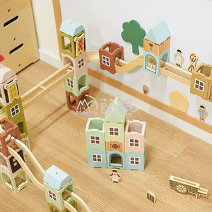 Moetry Nouveau Design Jouet Mural STEM pour Enfants Mini Ville Thème Blocs <span class=keywords><strong>de</strong></span> <span class=keywords><strong>Construction</strong></span> Magnétiques en Bois Montessori Garderie Intérieur - Product Image 6