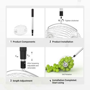 เครื่องเก็บลูกบอลแบบปรับได้ ทำจากสแตนเลส สำหรับเทนนิสและกอล์ฟ - Product Image 3
