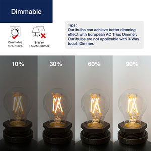 कारखाने की आपूर्ति 2700k 950lm 8w e26 बेस स्पष्ट ग्लास ए 15 फिलामेंट ग्लास ए 15 फिलामेंट ग्लास ए 120 वी डाइमेबल एलईडी बल्ब - Product Image 3