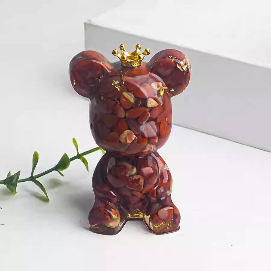 อาเกตสีแดง + ฟอยล์สีทอง