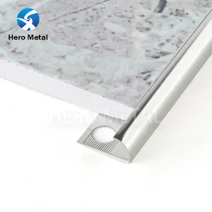 Panel estriado de perfiles de aluminio brillante de 2,5 m de alta venta caliente incluye esquinas adhesivas para molduras de azulejos tira de forma redonda