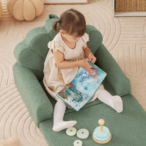 Children's Folding <b>Sofa</b> Fabric High Elasticity Foam 1 Seat Age 2 And Above With Handrails For <b>Kids</b> Reading Area - Product Image 4