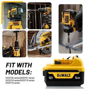 <span class=keywords><strong>DEWALT</strong></span> <span class=keywords><strong>12V</strong></span>バッテリー<span class=keywords><strong>MAX</strong></span> 5.0Ah充電式リチウムバッテリーDCB1104充電器付き電動工具用バッテリー長寿命 - Product Image 5
