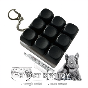 Jouet de clavier anti-stress 9/4/3 touches avec capuchons de touches en plastique, porte-clés anti-stress, jouet à presser - Product Image 2