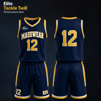 Uniforme de Baloncesto Transpirable con Costuras Reforzadas |   Serie Elite de Peso Pesado 220GSM |   Durabilidad de más de 5 temporadas |   Tela que Absorbe la Humedad