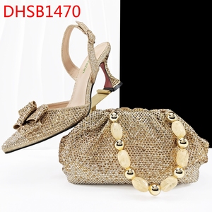 Borsa scarpe con diamanti Design italiano donna festa scarpe <span class=keywords><strong>da</strong></span> sposa abbinamento borsa tacco alto scarpe - Product Image 1