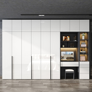 Độ bóng cao Shinny bề mặt đồ nội thất phòng ngủ tủ quần áo tủ quần áo với bàn trang điểm - Product Image 6