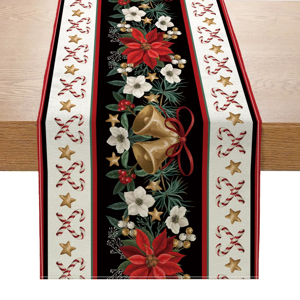 Fashion Attractive Design Competitive Price Luxury Polyester Christmas Table Runners