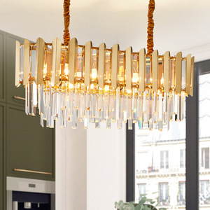 Lámpara Colgante de Cristal con Acabado Dorado, Base para Bombilla E26, LED Blanco Cálido de 3500K, Forma de Tambor, Altura Ajustable, Ra90, 5 Años de Garantía - Product Image 6