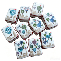 Tuiles de mahjong en acrylique orange à sept couches personnalisées, motif « Walk With Me » sculpté, luxe, 160 pièces, mahjong américain