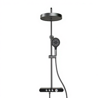 Ensemble de pomme de douche en laiton neuf pour usage domestique avec pistolet de pression, cascade grise, eau froide et chaude, stockage et douche de bain