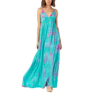 2023 Mới Mùa Hè Bán Buôn Hiện Đại Phong Cách Người Phụ Nữ Sexy Quần Áo Phụ Nữ Hoa In Dài Maxi Dress