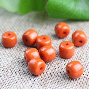 <b>Red</b> Resin Barrel Beads Wood Grain Pattern 10mm DIY Buddhist Bracelet Accessories Handmade Jewelry <b>Materials</b> - Product Image 3