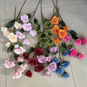 ดอกลิเซียนธัสประดิษฐ์ จินซี 5 หัว สีชมพูอมเทา สีแดง สีส้ม สีฟ้า สีเขียว สีชมพูบานเย็น สีแชมเปญ สีม่วง สำหรับตกแต่งงานแต่งงาน - Product Image 1